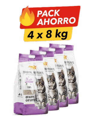 Pack Ahorro 4×8kg Arena Sanitaria MIP Lavanda (32kg) | Bentonita Aglomerante