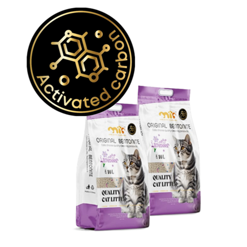 Arena Sanitaria MIP Lavanda 16kg | Bentonita Aglutinante con Carbón Activo