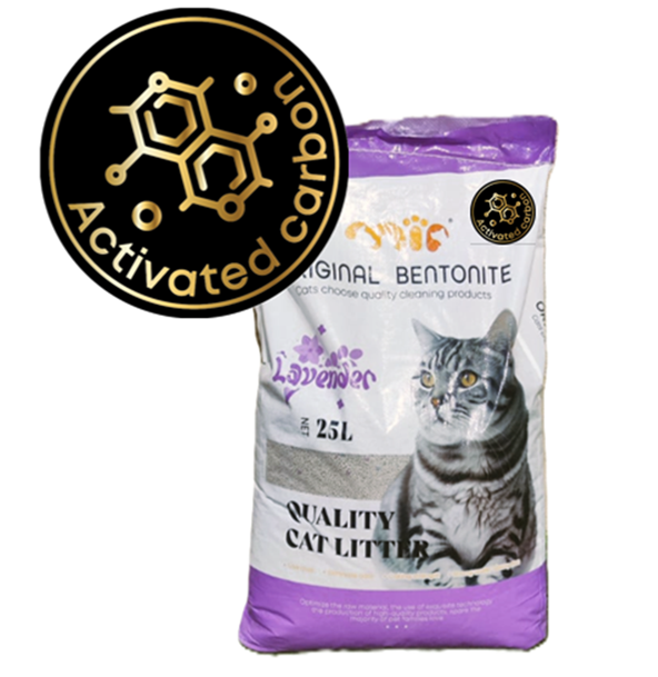 20K CA LV Arena Sanitaria MIP Lavanda 20kg | Bentonita Aglutinante con Carbón Activo