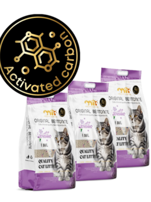 Arena Sanitaria MIP Lavanda 24kg | Bentonita Aglutinante con Carbón Activo